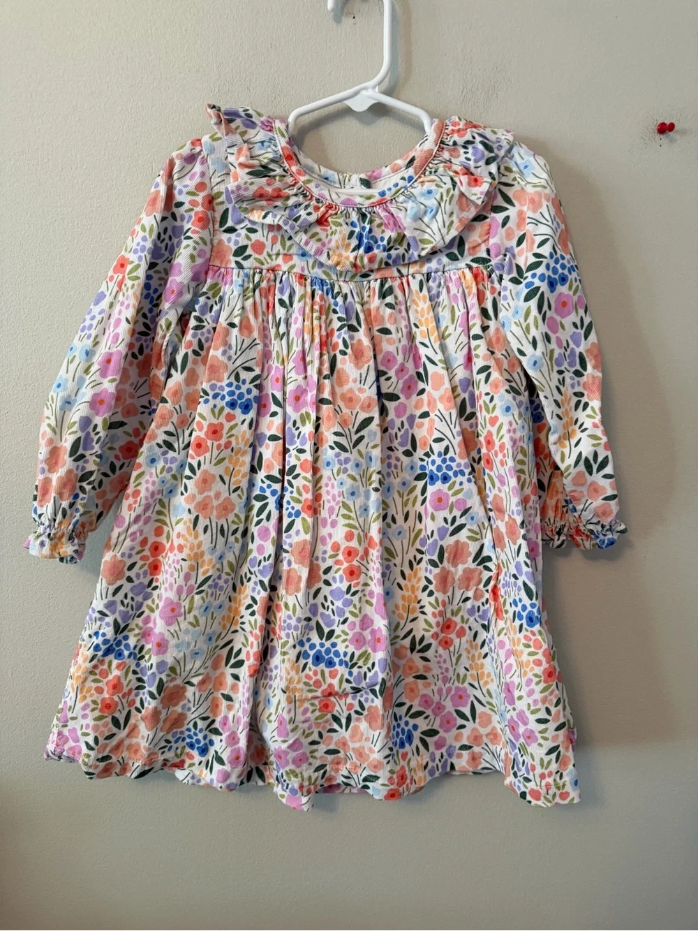 Cecil and Lou Floral Ruffle Collar Long-Sleeve Dress